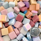 Fairy Wings Mix recycled glass mosaic tiles in glossy and iridized pastel tones