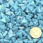 Sweetie Light Blue Iridized triangle tiles, 10mm recycled glass mosaic 