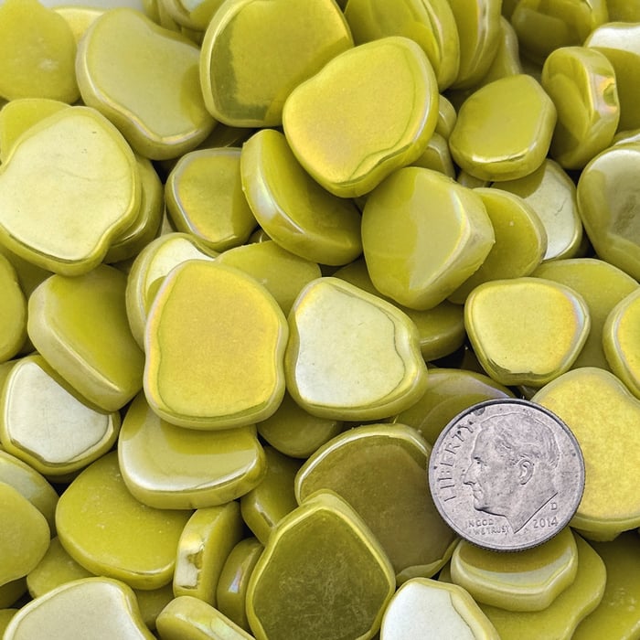 Sweetie Lemon Iridized Floret Glass Mosaic Tiles