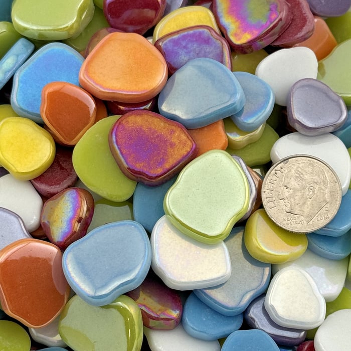 Sweetie Floret Color Mix Iridized Glass Mosaic Tiles
