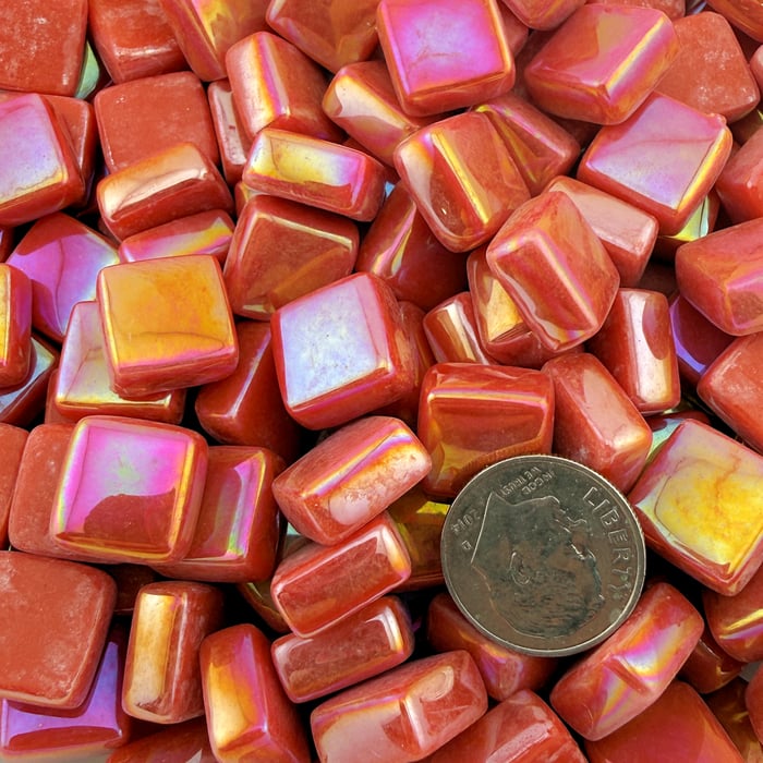 Sweetie Gloss SL15 Iridized Dark Tangerine - Iridized Glass Tile