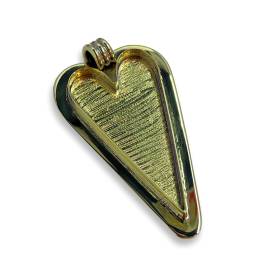 Brass Lipped Heart Pendant Bezel