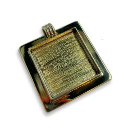 Brass Small Lipped Square Pendant Bezel