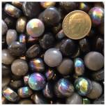 black, glass gems, mosaic gems, polka dots