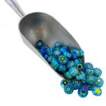 Fire Polished Millefiore - Aqua Mix