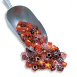 Fire Polished Millefiore FLOWER - Red Mix