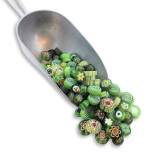 Fire Polished Millefiore - Green Mix