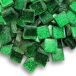 glitter tile, tiny glass tile, glitter babies, Mini tile,  mosaic, 606, emerald, Mosaic