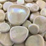 Iridized Ivory Glass Pebbles