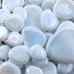 Iridized White Glass Pebbles