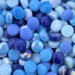 glass polka dot, glass gems, light blue glass gem, glass dots, mosaic gems, mosaic tile