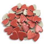 Rose Red Hearts Mosaic Tile