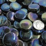 Sweetie Penny Rounds SRL56-Iridized Black Glass Mosaic
