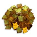 Wavy Yellow Gold Smalti On Clear Glass